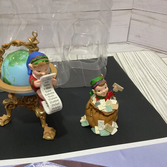 Hallmark LETTERA, GLOBUS & MRS. CLAUS Collectors Club 2001 Ornaments No Damage - Picture 5 of 6